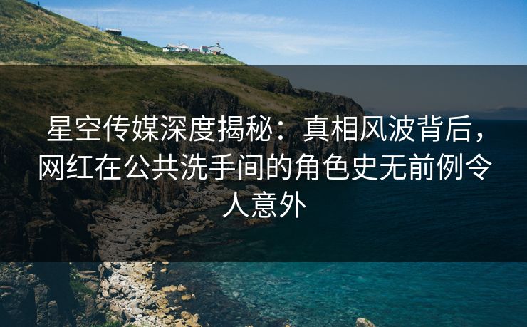 星空传媒深度揭秘：真相风波背后，网红在公共洗手间的角色史无前例令人意外