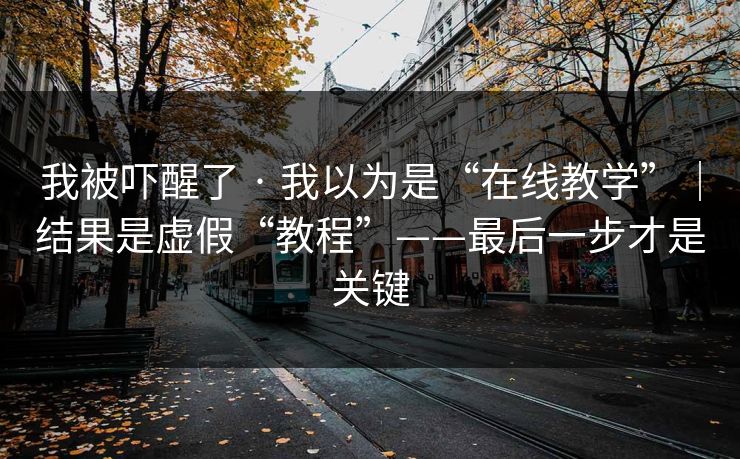 我被吓醒了 · 我以为是“在线教学”｜结果是虚假“教程”——最后一步才是关键