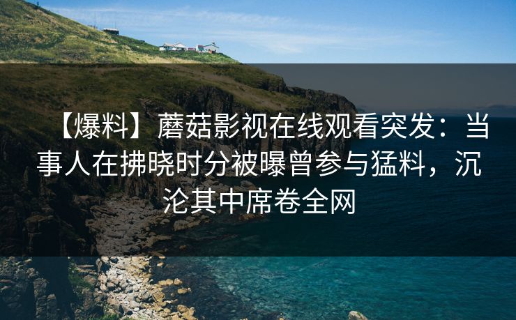 【爆料】蘑菇影视在线观看突发：当事人在拂晓时分被曝曾参与猛料，沉沦其中席卷全网